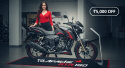 TVS Apache RTR 180 अब ₹5,000 सस्ता – 180cc इंजन और शानदार परफॉर्मेंस